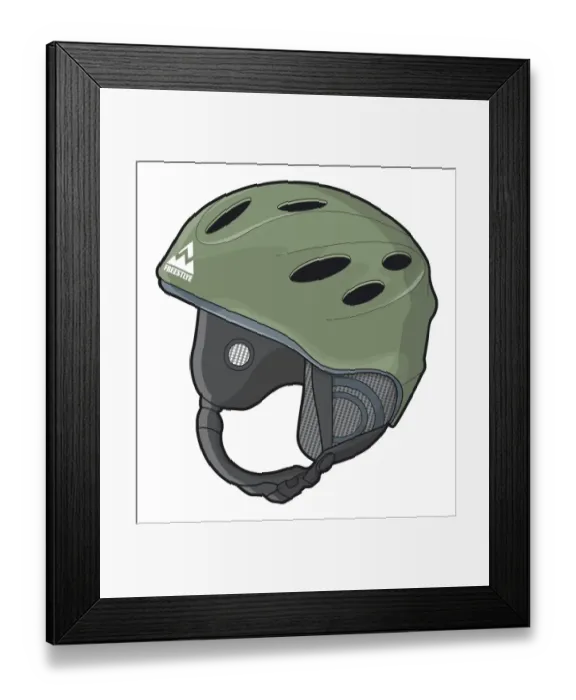 Framed Print : Green plastic helmet Framed Print : Green plastic helmet