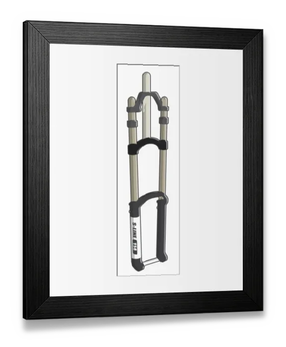 Framed Print : Mountain bike suspension fork Framed Print : Mountain bike suspension fork