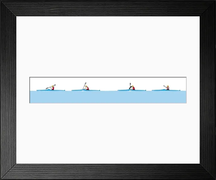 Framed Print : Four stages of kayaker paddling Framed Print : Four stages of kayaker paddling