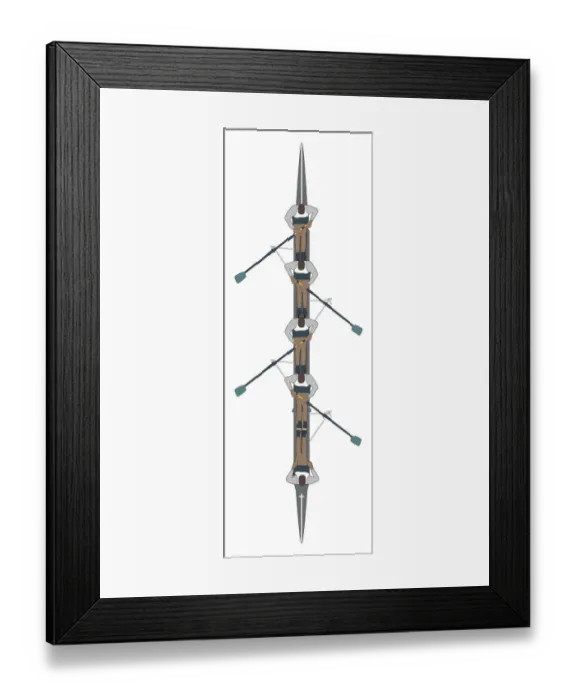 Framed Print : Coxed four, boat containing four rowers and a coxswain Framed Print : Coxed four, boat containing four rowers and a coxswain