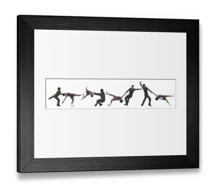 Framed Print : Figure skaters performing spirals