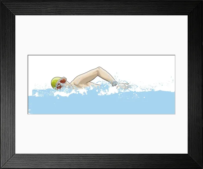 Framed Print : Swimmer front crawling Framed Print : Swimmer front crawling