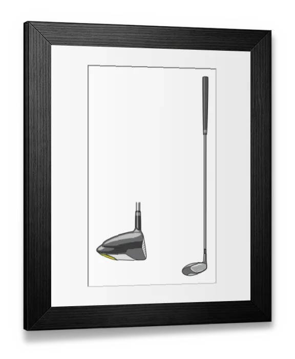 Framed Print : Driver, full length and clubhead Framed Print : Driver, full length and clubhead