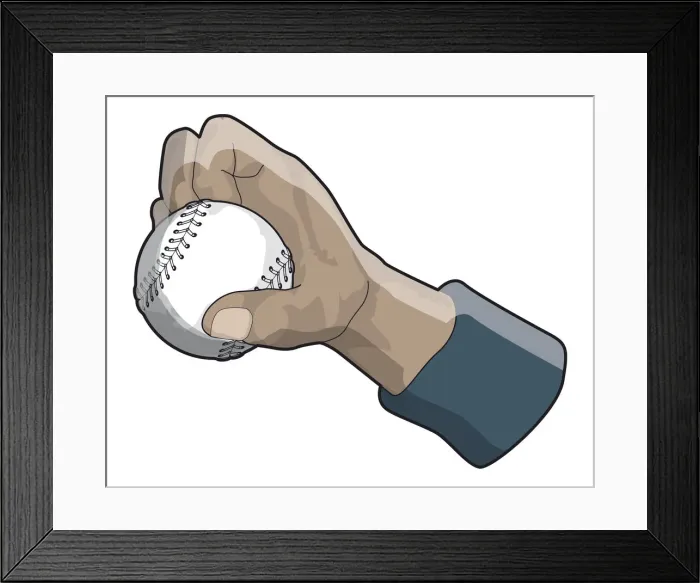 Framed Print : Hand holding baseball Framed Print : Hand holding baseball
