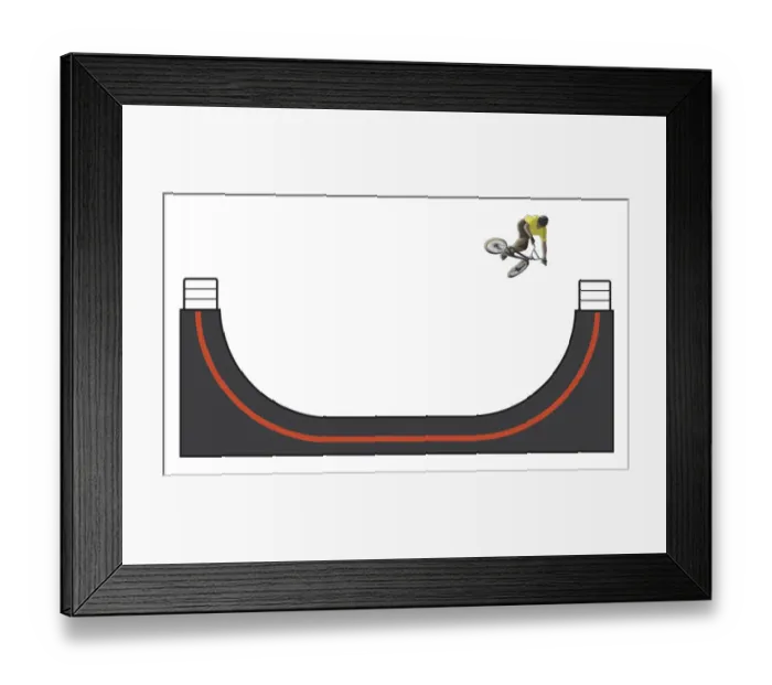 Framed Print : BMX cyclist in mid-air Framed Print : BMX cyclist in mid-air