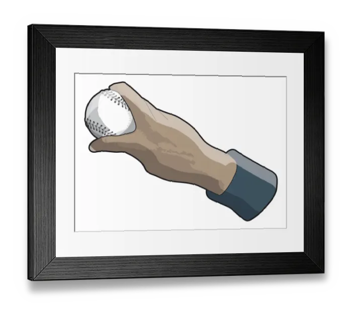 Framed Print : Hand holding baseball Framed Print : Hand holding baseball
