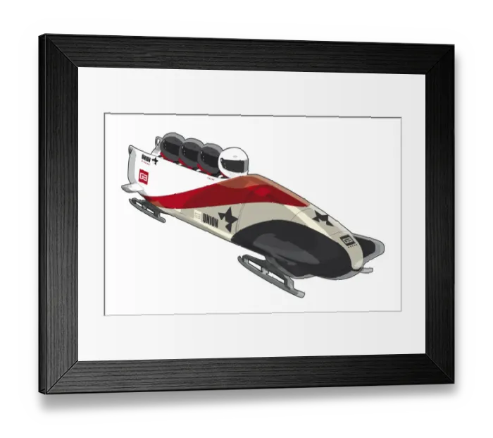 Framed Print : Four-man sled