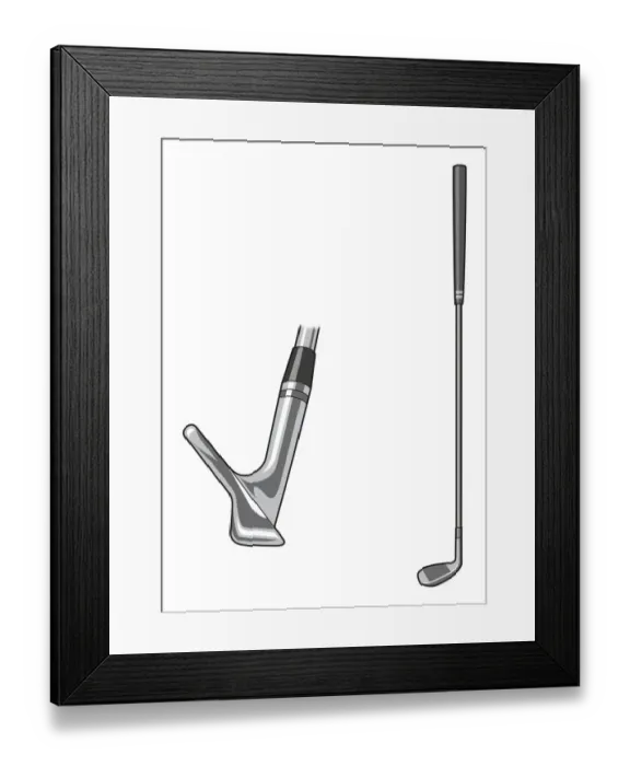 Framed Print : Wedge, full length and clubhead Framed Print : Wedge, full length and clubhead
