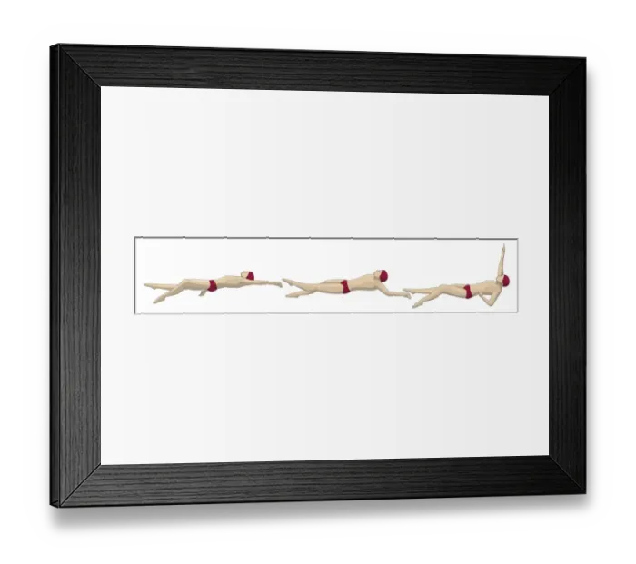 Framed Print : Three stages of swimmer performing backstroke Framed Print : Three stages of swimmer performing backstroke