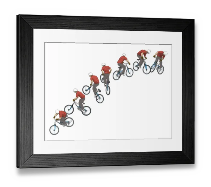 Framed Print : Freeride mountain biking, 360 degree downhill jump Framed Print : Freeride mountain biking, 360 degree downhill jump