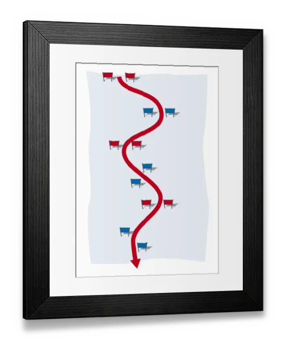Framed Print : Giant slalom course Framed Print : Giant slalom course