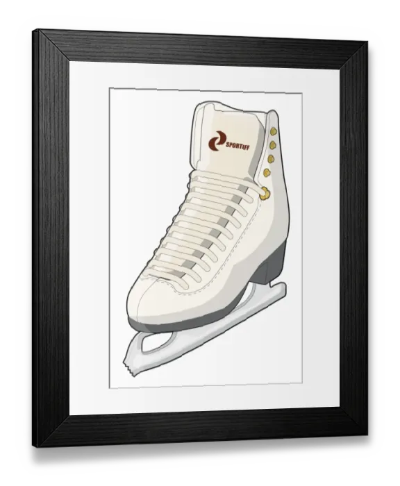 Framed Print : Ice skating boot Framed Print : Ice skating boot