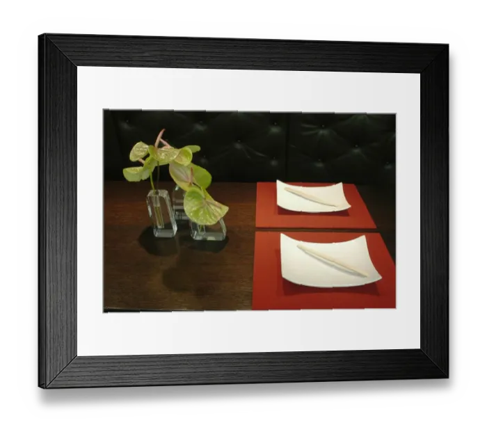 Framed Print : Table at Japanese restaurant Framed Print : Table at Japanese restaurant
