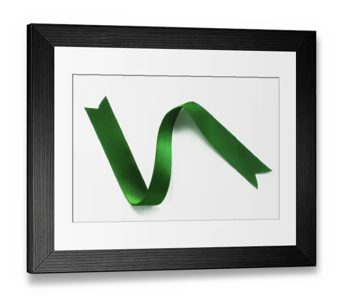 Framed Print : Green ribbon Framed Print : Green ribbon