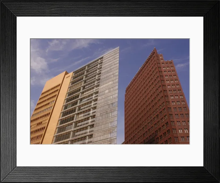 Framed Print : Germany, Berlin, Mitte, Potsdamer Platz, low angle view
