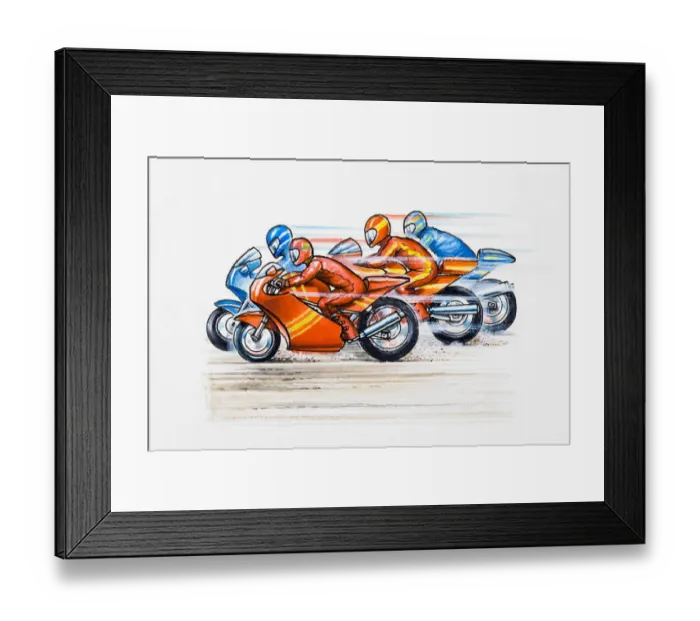 Framed Print : Four motorbike racers Framed Print : Four motorbike racers