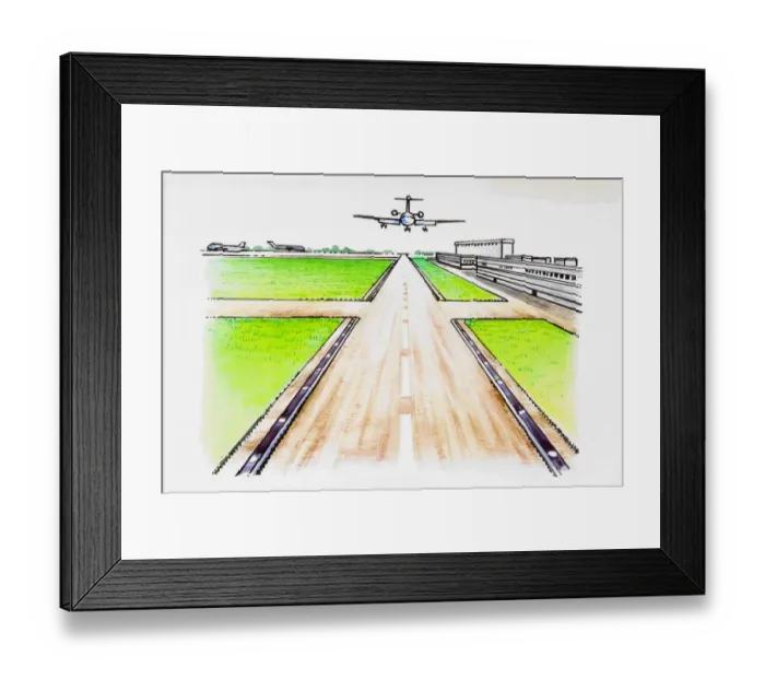 Framed Print : Aircraft approaching runway Framed Print : Aircraft approaching runway