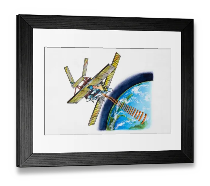 Framed Print : Space station communicating with Earth Framed Print : Space station communicating with Earth
