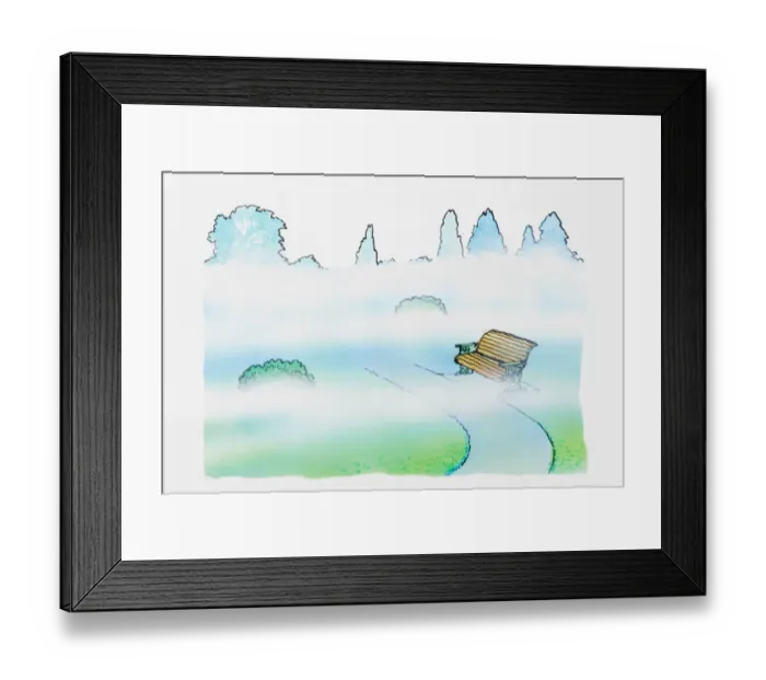 Framed Print : Park bench in morning mist Framed Print : Park bench in morning mist