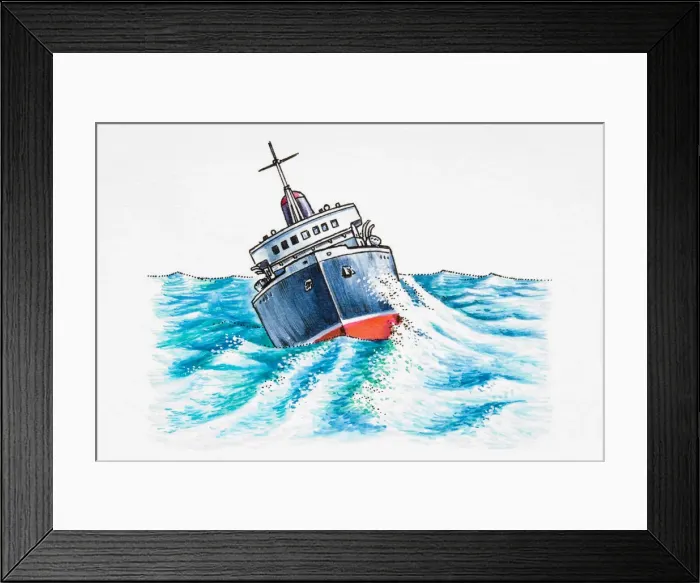 Framed Print : Ship in rough sea Framed Print : Ship in rough sea