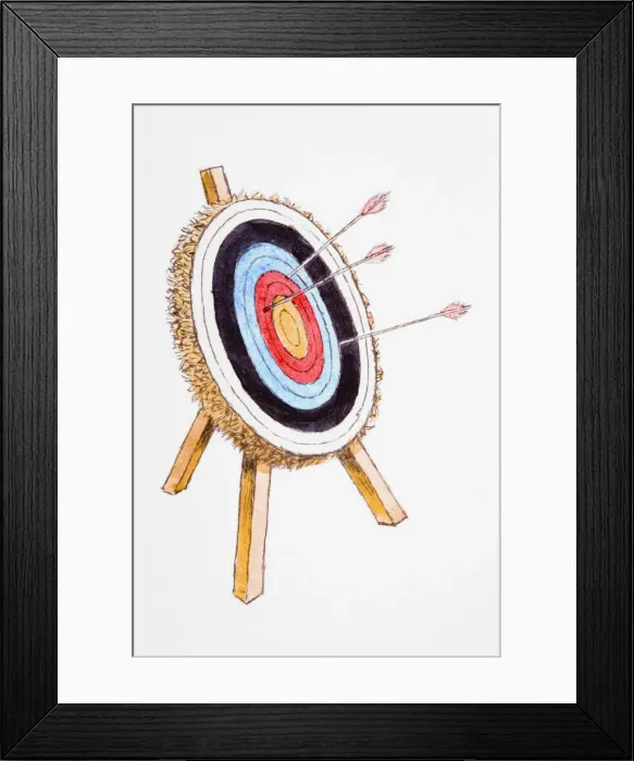 Framed Print : Three arrows in target Framed Print : Three arrows in target