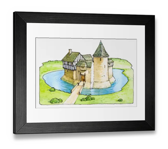 Framed Print : Medieval moated castle Framed Print : Medieval moated castle