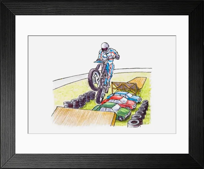 Framed Print : Motorbike stunt Framed Print : Motorbike stunt