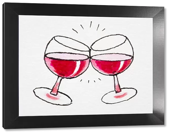 Wine glasses clinking