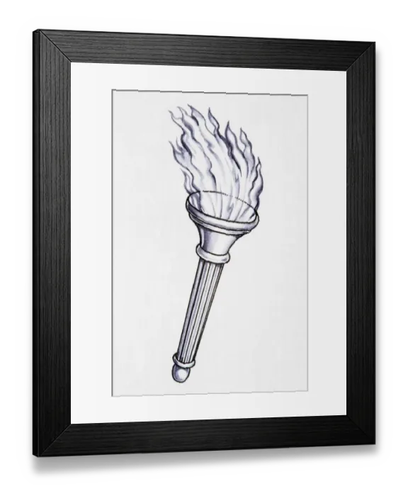 Framed Print : Torch and flame Framed Print : Torch and flame