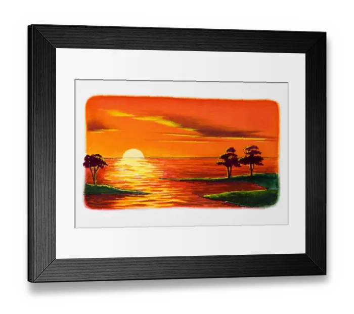 Framed Print : Sun setting over sea Framed Print : Sun setting over sea