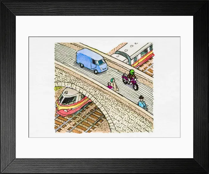 Framed Print : Bridge across railway line Framed Print : Bridge across railway line