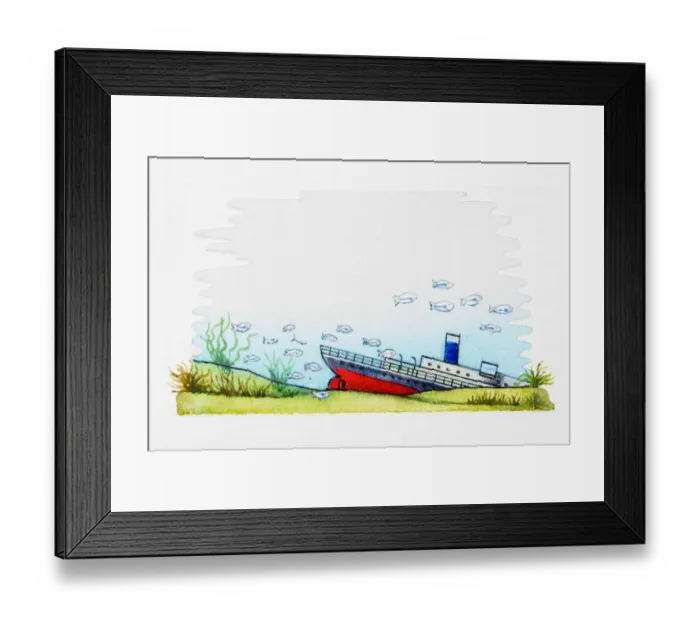 Framed Print : Sunken ship at bottom of sea Framed Print : Sunken ship at bottom of sea
