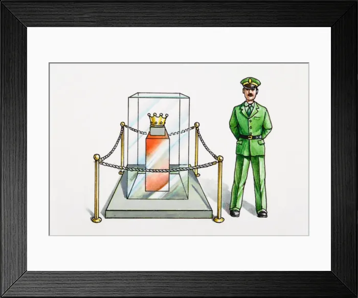 Framed Print : Policeman guarding crown Framed Print : Policeman guarding crown