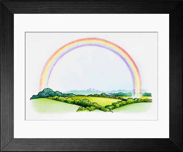 Framed Print : Rainbow above field Framed Print : Rainbow above field