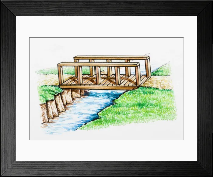 Framed Print : Bridge across stream Framed Print : Bridge across stream