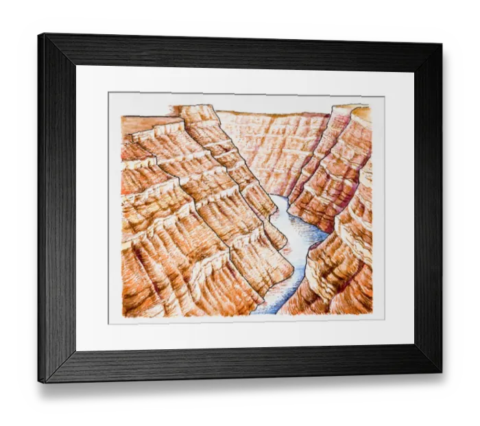 Framed Print : River at bottom of canyon Framed Print : River at bottom of canyon