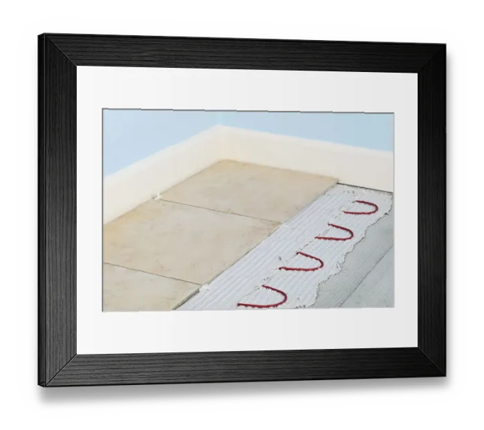 Framed Print : Tiles on floor laid on mesh mat Framed Print : Tiles on floor laid on mesh mat