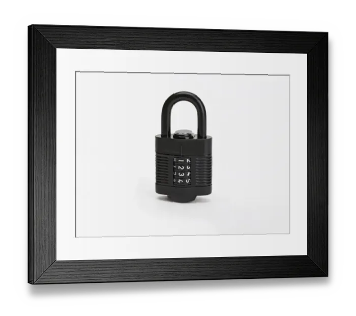Framed Print : Combination padlock Framed Print : Combination padlock