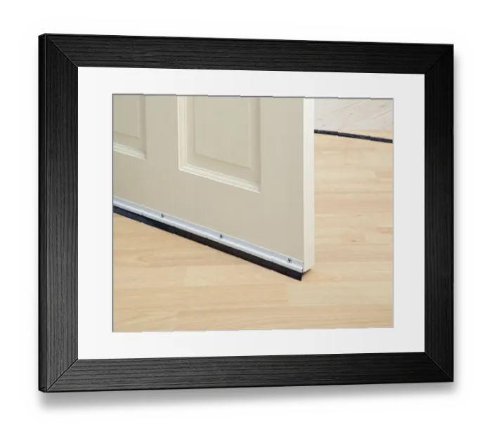 Framed Print : Foot of door with brush seal attached Framed Print : Foot of door with brush seal attached