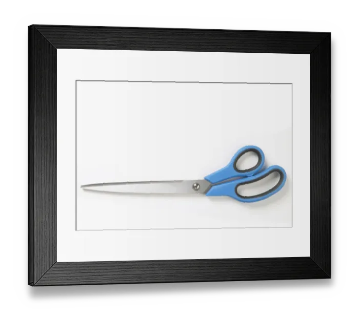 Framed Print : Paper hanging scissors Framed Print : Paper hanging scissors