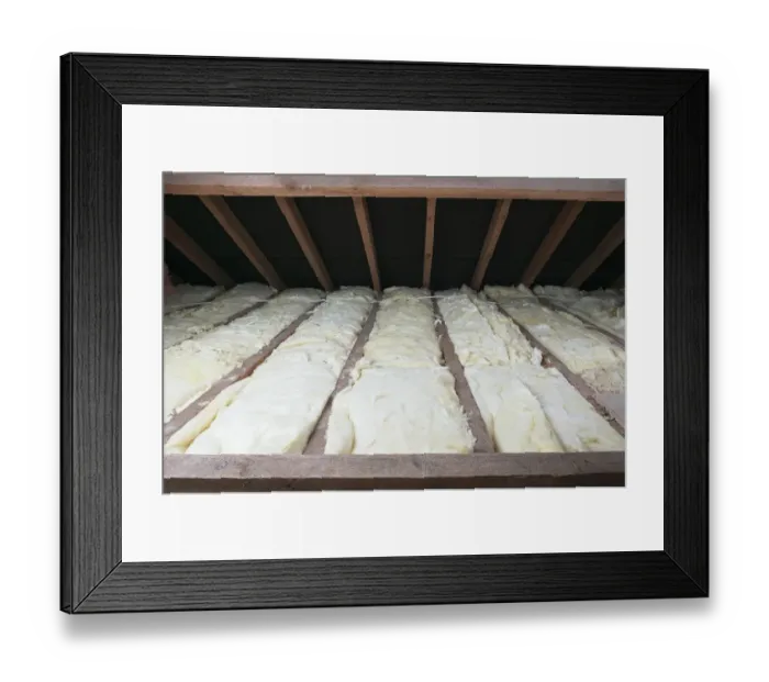 Framed Print : Insulation blanket in roof Framed Print : Insulation blanket in roof