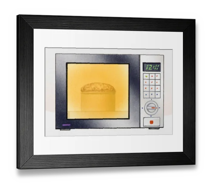 Framed Print : Food cooking in microwave Framed Print : Food cooking in microwave