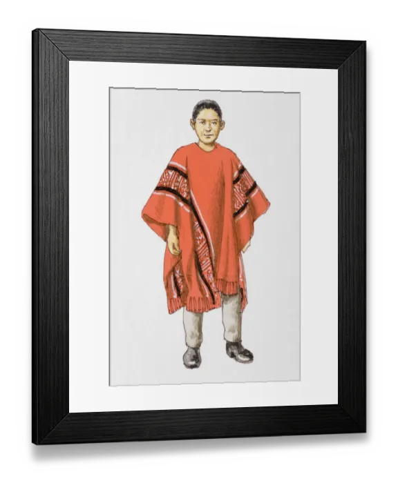 Framed Print : Man wearing poncho Framed Print : Man wearing poncho