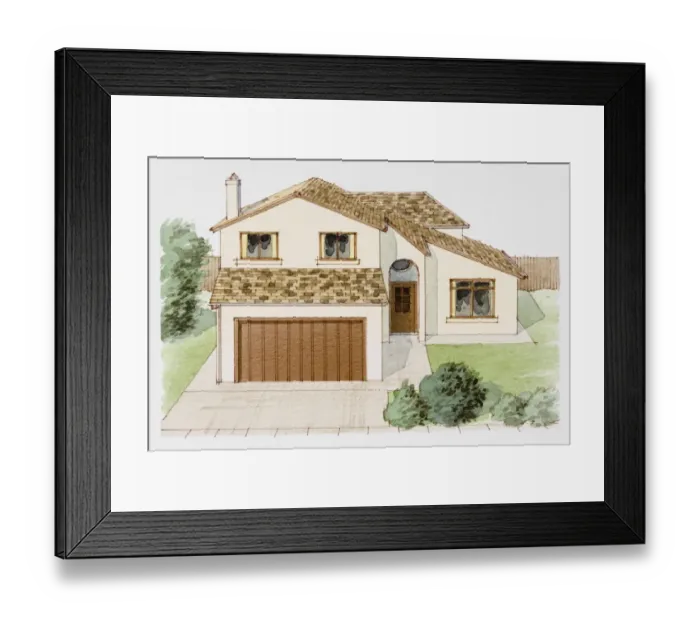 Framed Print : Modern suburban house Framed Print : Modern suburban house