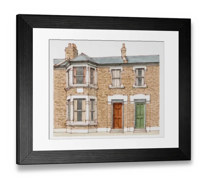 Framed Print : 20th-century English terraced house