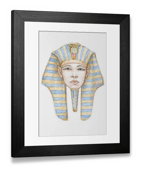 Framed Print : Tutankhamen wearing headress Framed Print : Tutankhamen wearing headress
