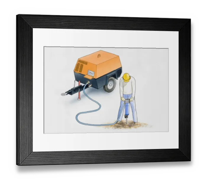 Framed Print : Workman using jackhammer Framed Print : Workman using jackhammer