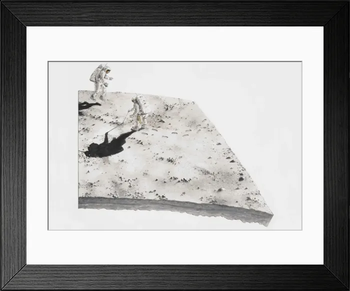 Framed Print : Astronauts on the moon Framed Print : Astronauts on the moon