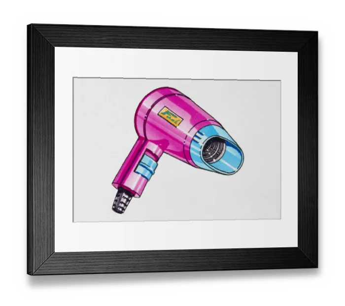 Framed Print : Hairdryer