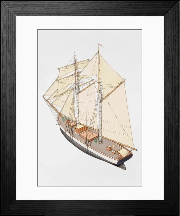 Framed Print : Illustration of sailboat